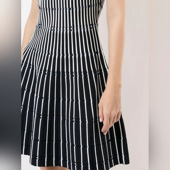 LELA ROSE Fringe Striped Crochet-Knit Midi Dress SIZE L - Picture 6 of 15